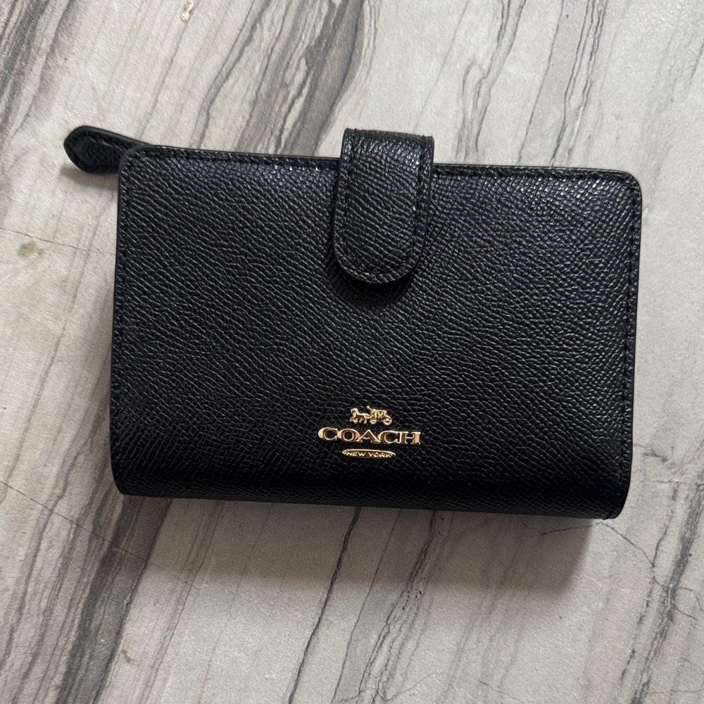 Coach Black Pebbled Leather Wallet